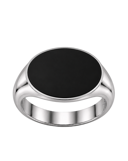 Landscape Oval Signet with Onyx (Sterling Silver)