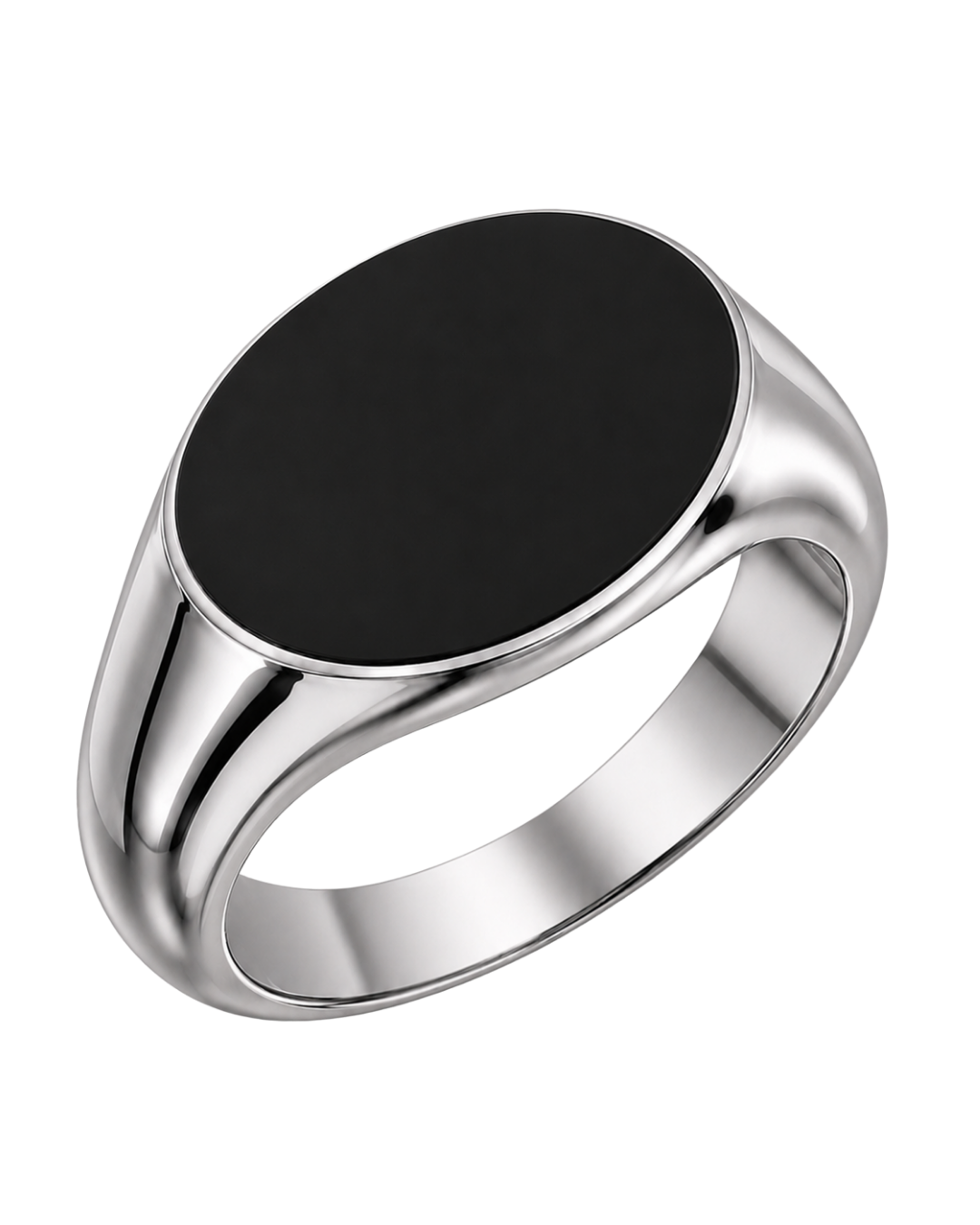 Landscape Oval Signet with Onyx (Sterling Silver)