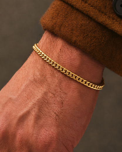 Cuban Bracelet (18ct Gold) - 3mm