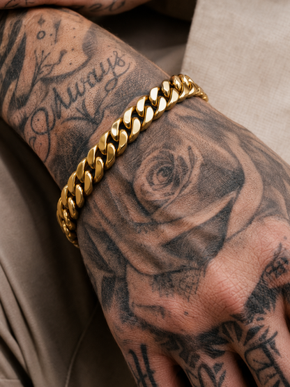 Cuban Bracelet (18ct Gold) - 8.5mm