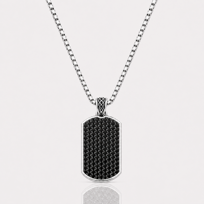 Black Diamond Pavé Tag (Sterling Silver)