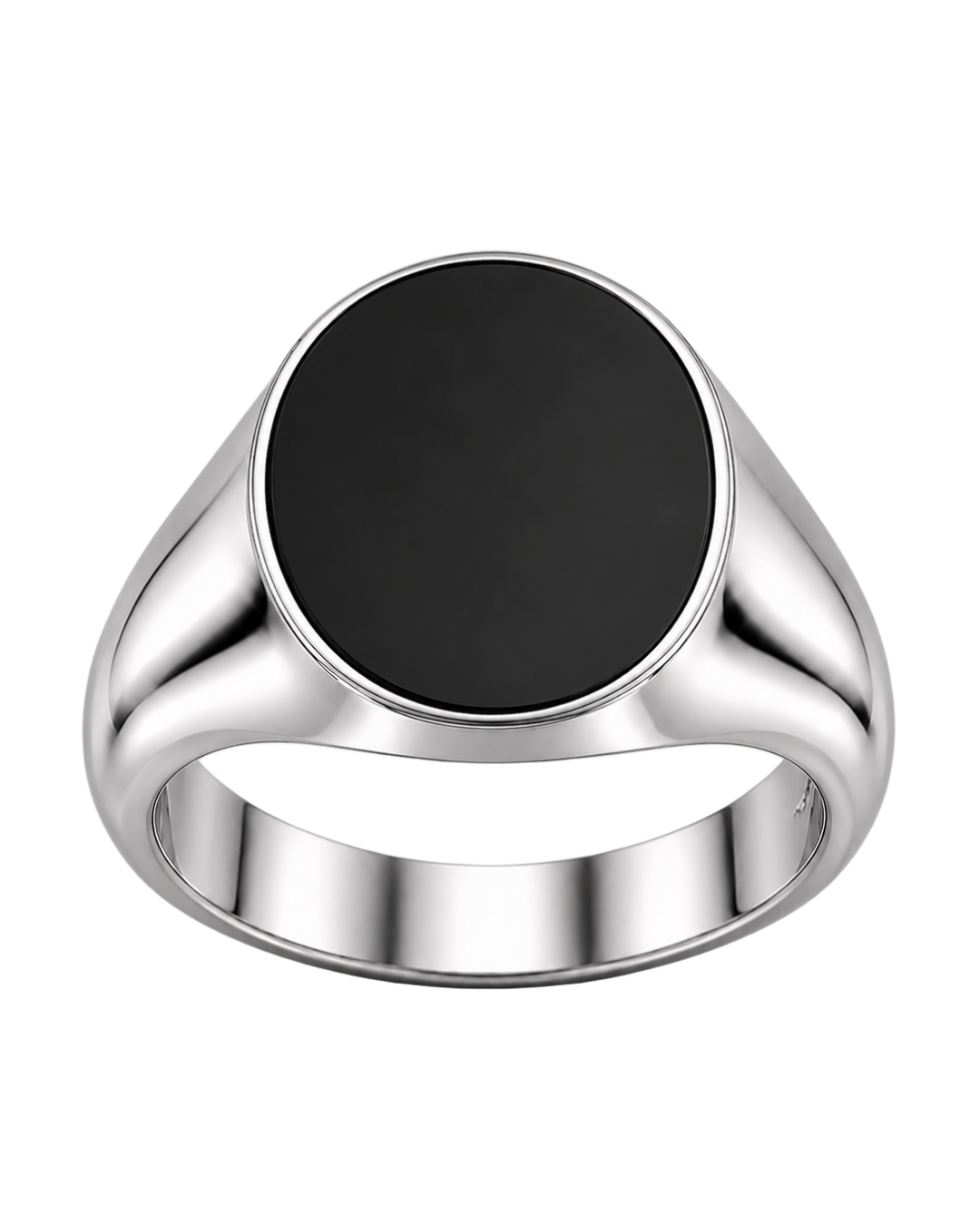 Oval Signet Ring with Onyx (Sterling Silver)