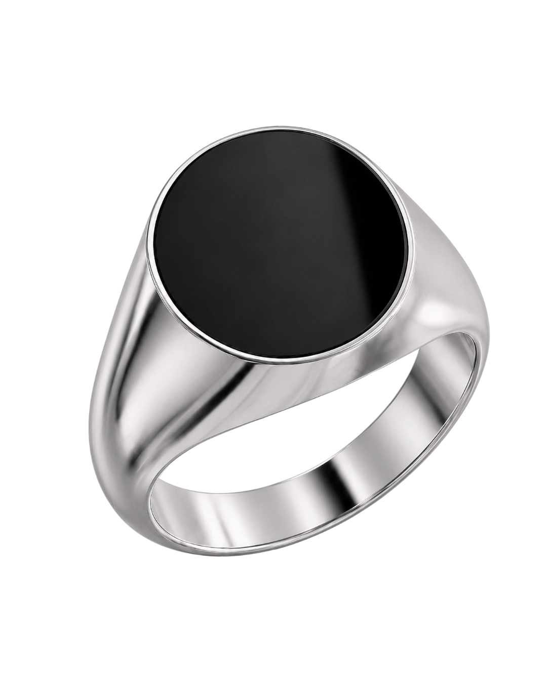 Oval Signet Ring with Onyx (Sterling Silver)