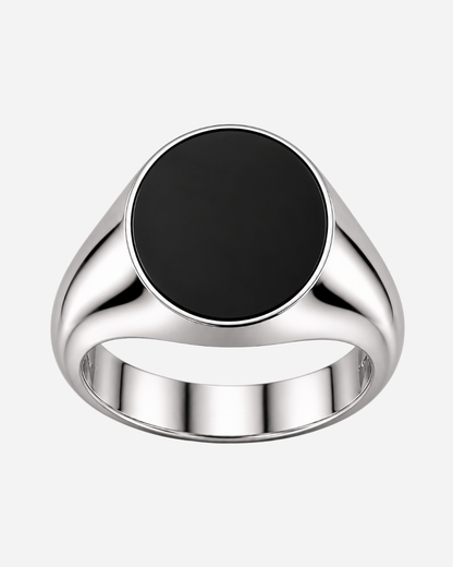 Round Signet with Onyx (Sterling Silver)