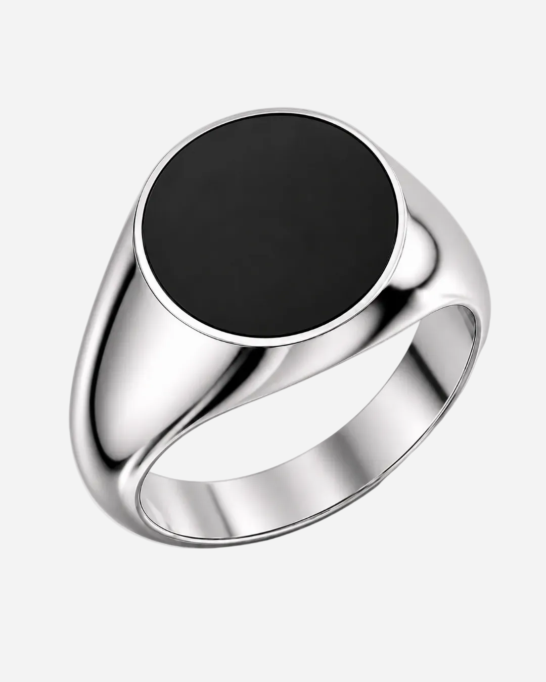 Round Signet with Onyx (Sterling Silver)