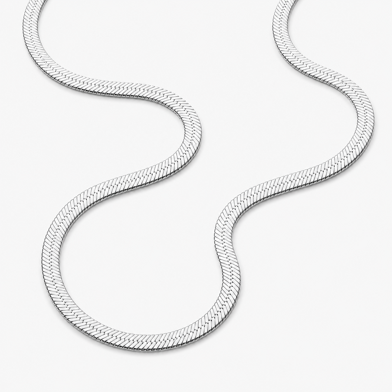 Flat Snake Chain (Sterling Silver) - 3.5mm